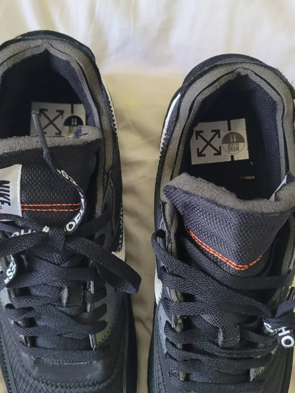 Nike Air Max 90 Off-White Black Excellent++ Mens Size 11 Rare Sneakers